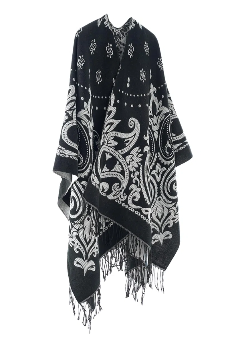 Chal para Mujer, Poncho Abierto, Cárdigan Capa, Suéteres Oversize para Otoño e Invierno