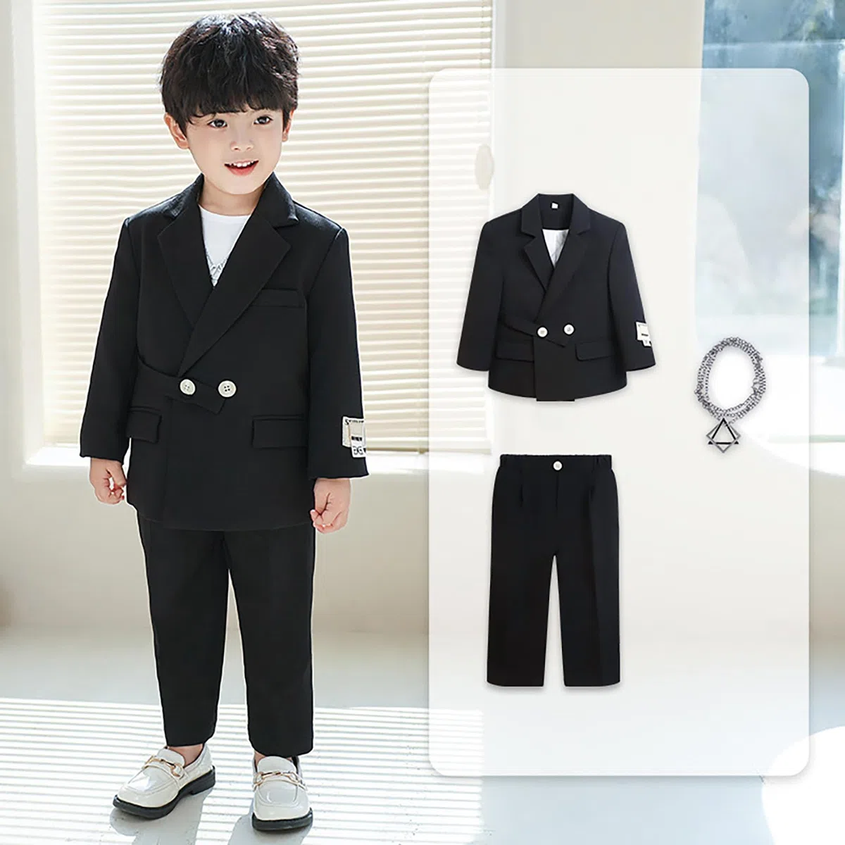 Generisch Traje de bautizo niño bebé 68 niños trajes de negocios abrigo 3 piezas traje de esmoquin para niños traje formal para niños con pantalones camiseta interior para niños