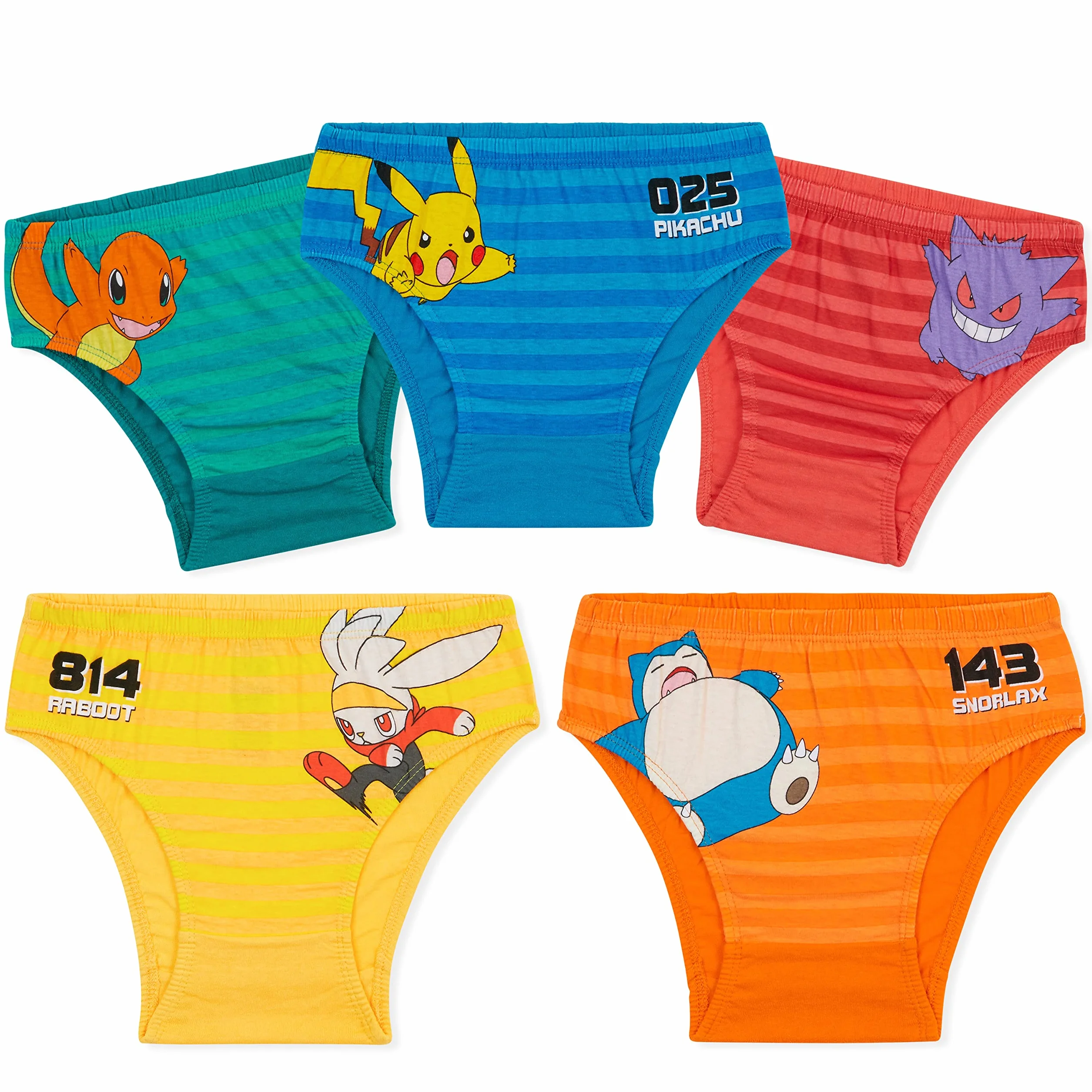 Pokémon Calzoncillos de Algodón, Ropa Interior para Niños, Pack de 5