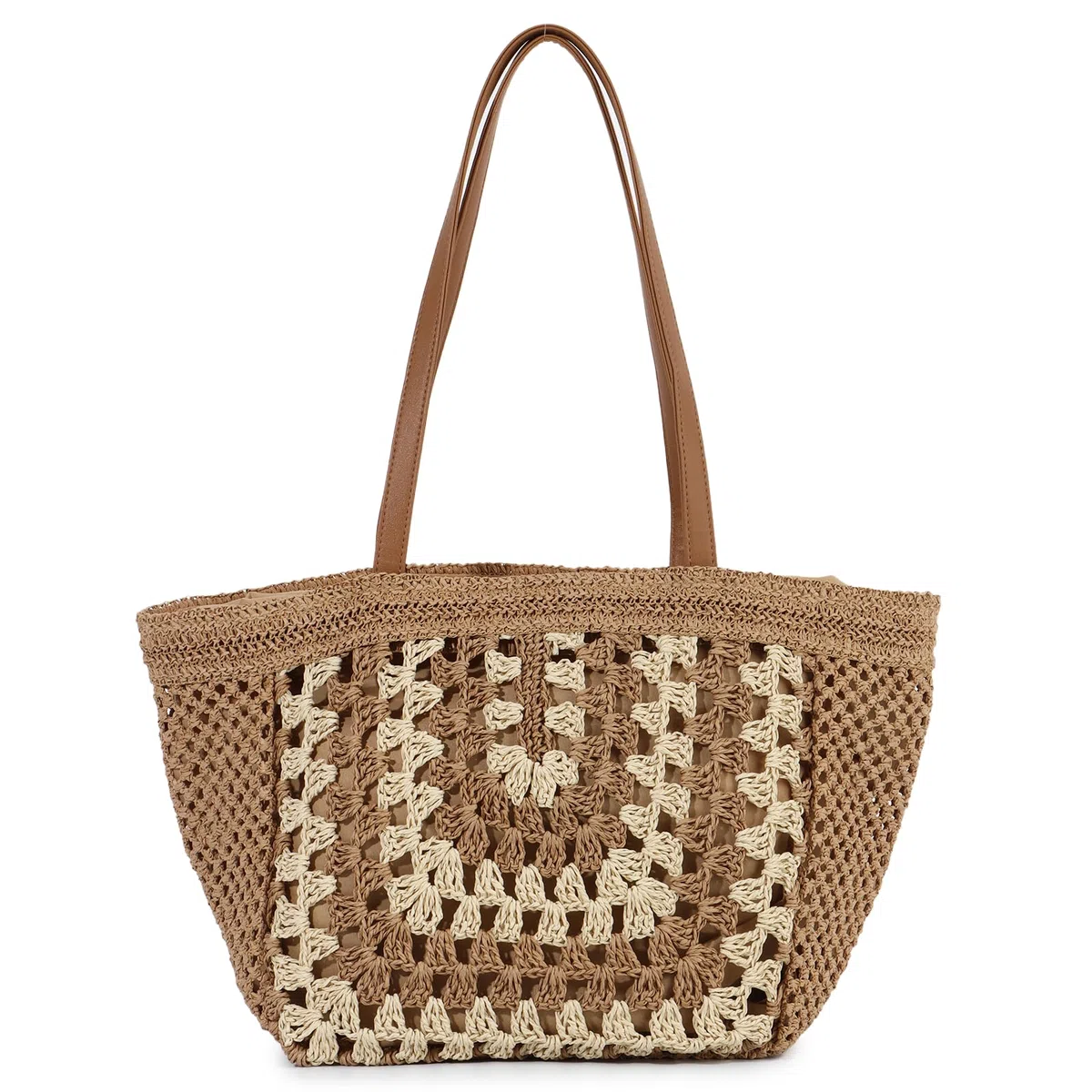 SUKUTU Bolso Hobo de paja para Mujer Bolso de Hombro Grande tejido a mano Bolso de playa para Vacaciones de verano