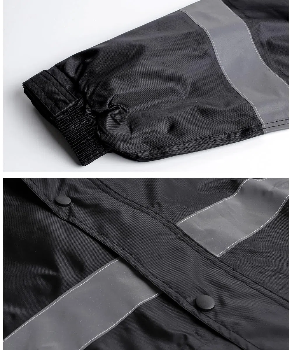 Traje de Lluvia para Hombre Impermeable Chaqueta Impermeable con Capucha Pantalones de Lluvia Exterior Cintas Reflectantes para Deportes al Aire Libre
