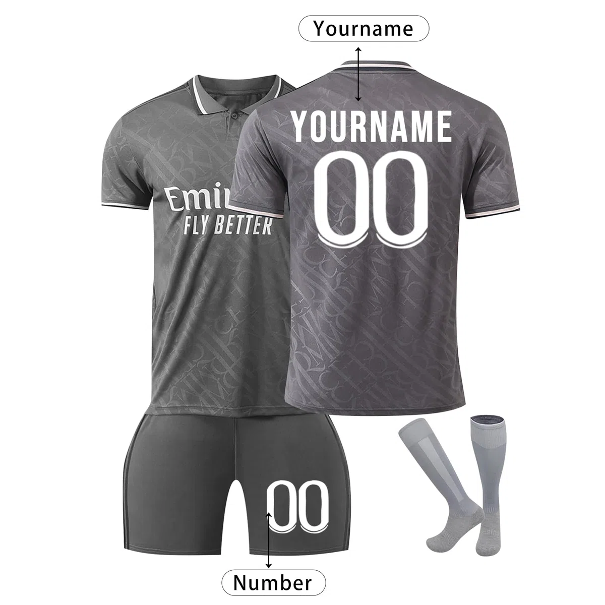 Camiseta Fútbol Madrid Personalizadas para Hombres Niño, equipación Fútbol DIY Nombre y Número con Conjunto Top Pantalón Corto y Calcetines Regalo de Fútbol