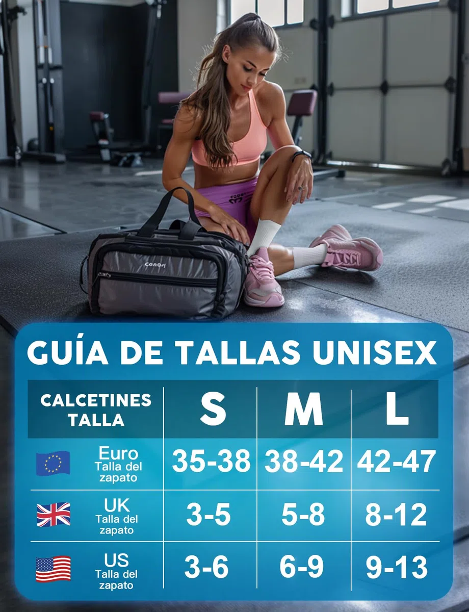 Juclise Calcetines de compresión de viscosa de bambú para correr, calcetines que absorben la humedad, antiampollas, para senderismo,ciclismo (FR/ES, Números, 38, 42, Regular, Regular, Blanca)