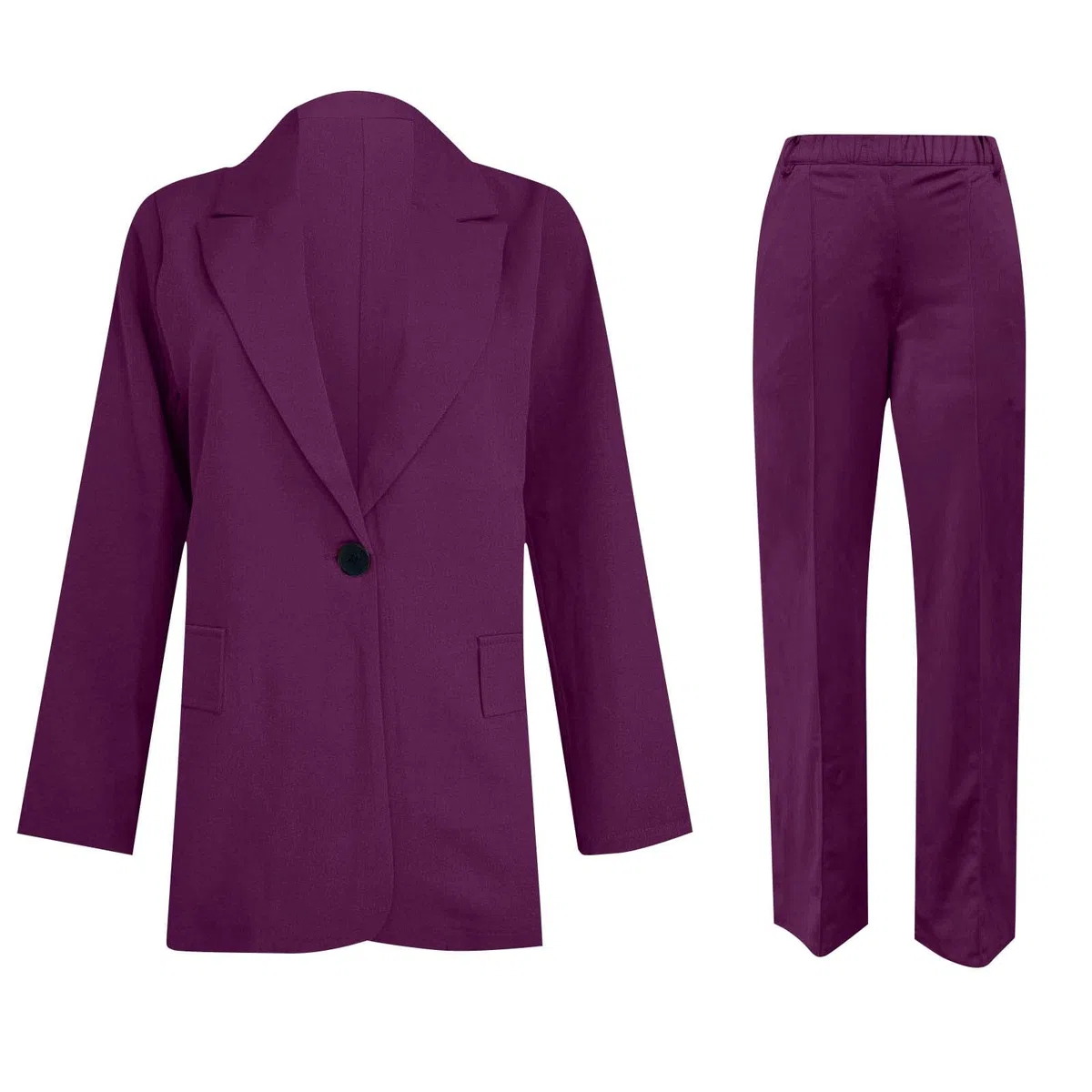 Traje de mujer ligero para negocios, conjunto de blazer, ceremonia formal, color liso, chaquetas y pantalones de oficina, moda con bolsillos, ideal para bodas y fiestas