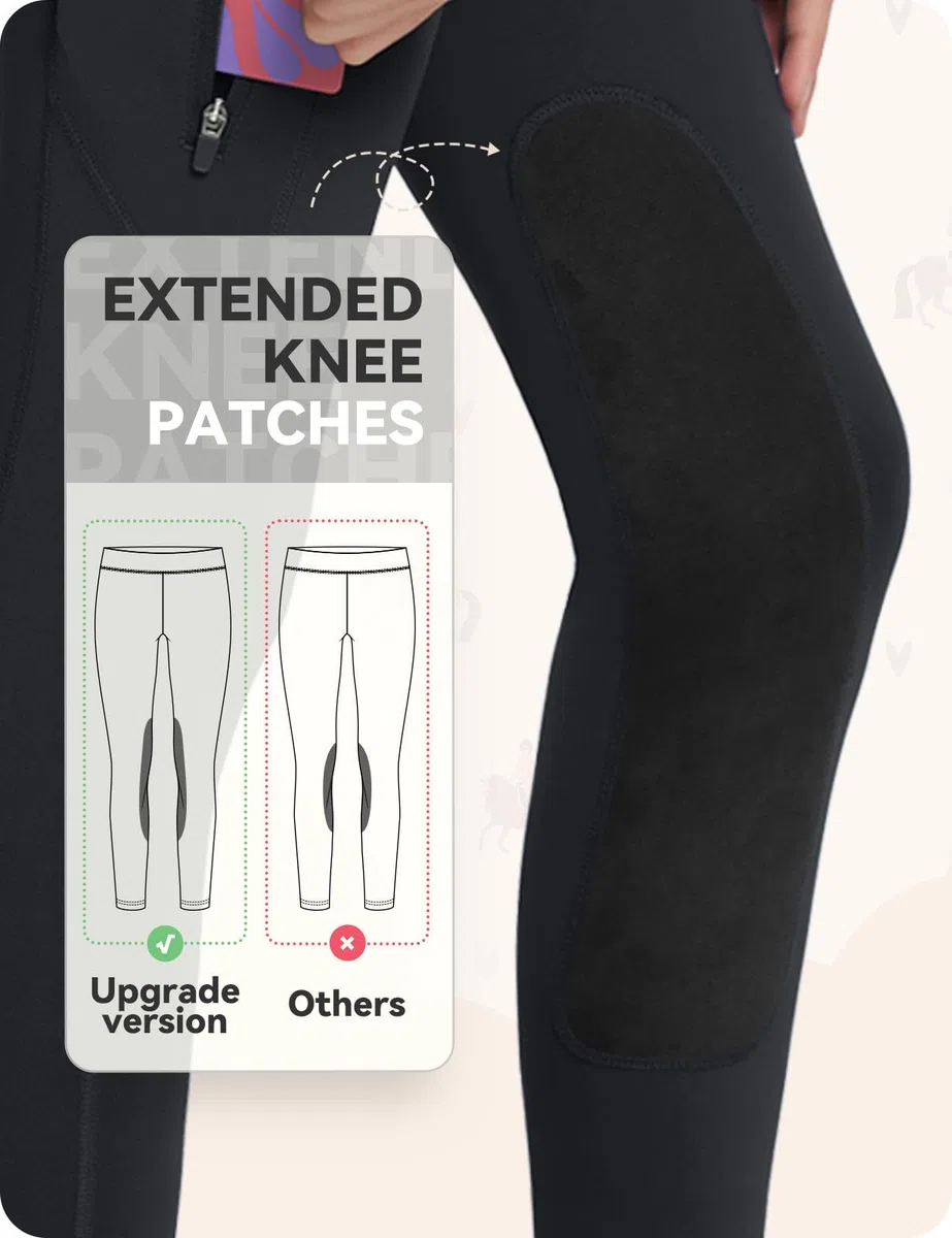 baleaf Pantalones de Montar para Chicas, Largos para Caballerizas Invierno Leggings Térmicos con 2 Bolsillos