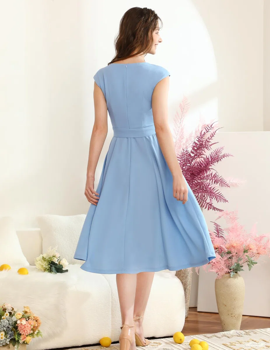 DRESSTELLS Vestido Mujer Elegante,Vestido de Coctel Mujer, Vestido invitada Boda, Estilo Retro, Swing, Vestidos de Fiesta, Vestidos Retro Vintage Años 50