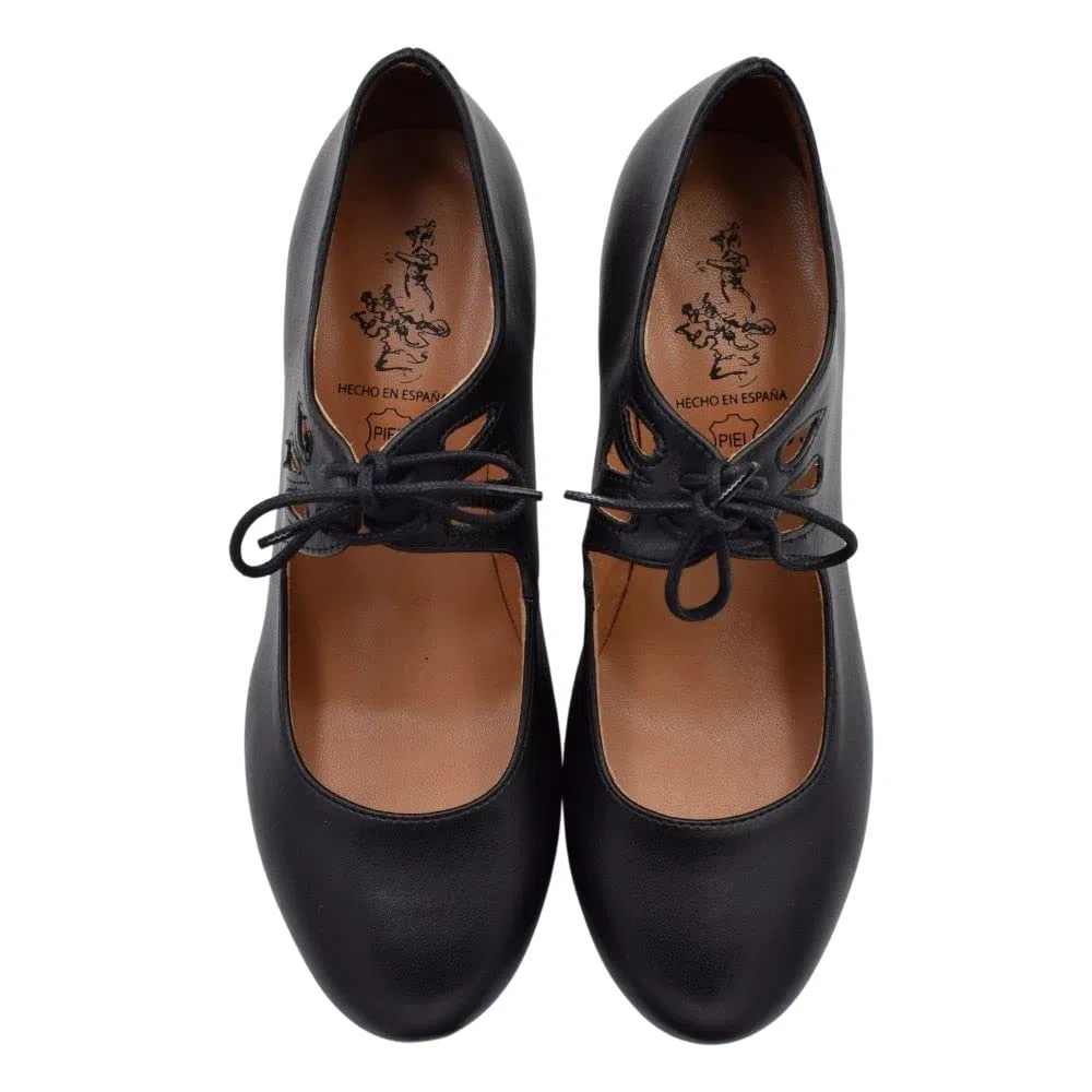 PASARELA - Zapatos de Baile Flamenco Napa Soft con Cordones para Mujer Sintético