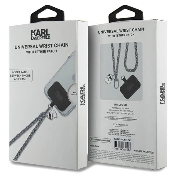 KARL LAGERFELD KLUCHCSKPK Universal correa de mano Choupette Plata