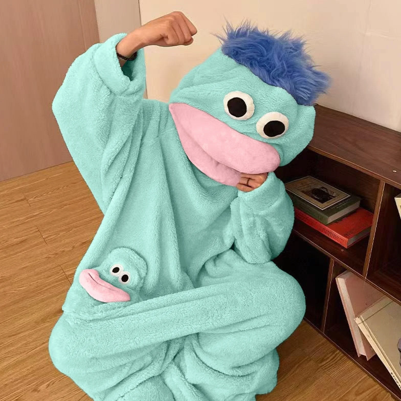 Pijama Entero Unisex Adulto Divertido Mono y Cómodo Oversized Una Pieza para Hombre y Mujer Ideal para Fiestas Ocio Casa Regalo Diseño Moderno Relajante Tela Transpirable Duradera Ajuste Amplio
