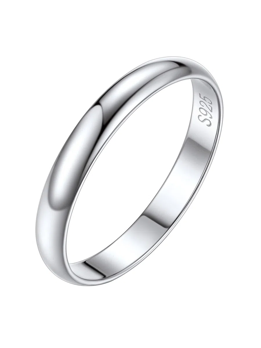 Silvora Anillo Plata 925 Mujer Banda Fina Lisa 2/3/5mm Apilable Dedo | Material Plata de Primera Ley Regalo Compromiso Alianza Pareja Joyería Simple Minimalista