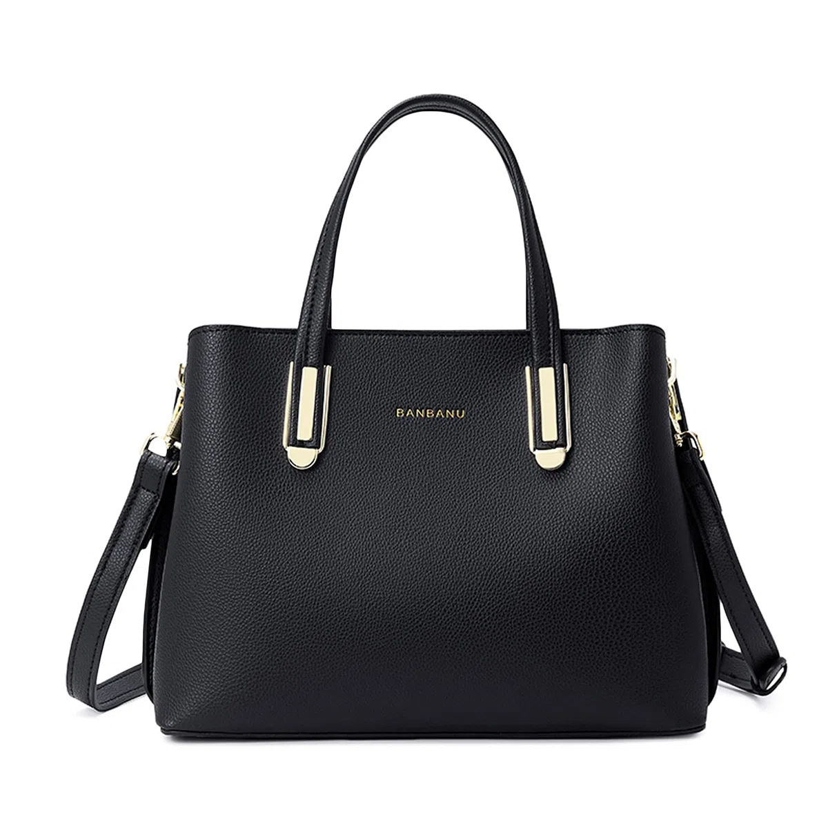 FANDARE Elegante Bolso de Mano Bolsos Cabas Mujer Bolso Bandoleras Cuero PU Impermeable Llevados Hombro Bolso De Hombro Gran Capacidad Compras Escuela Viaje, Negro, large, Elegante