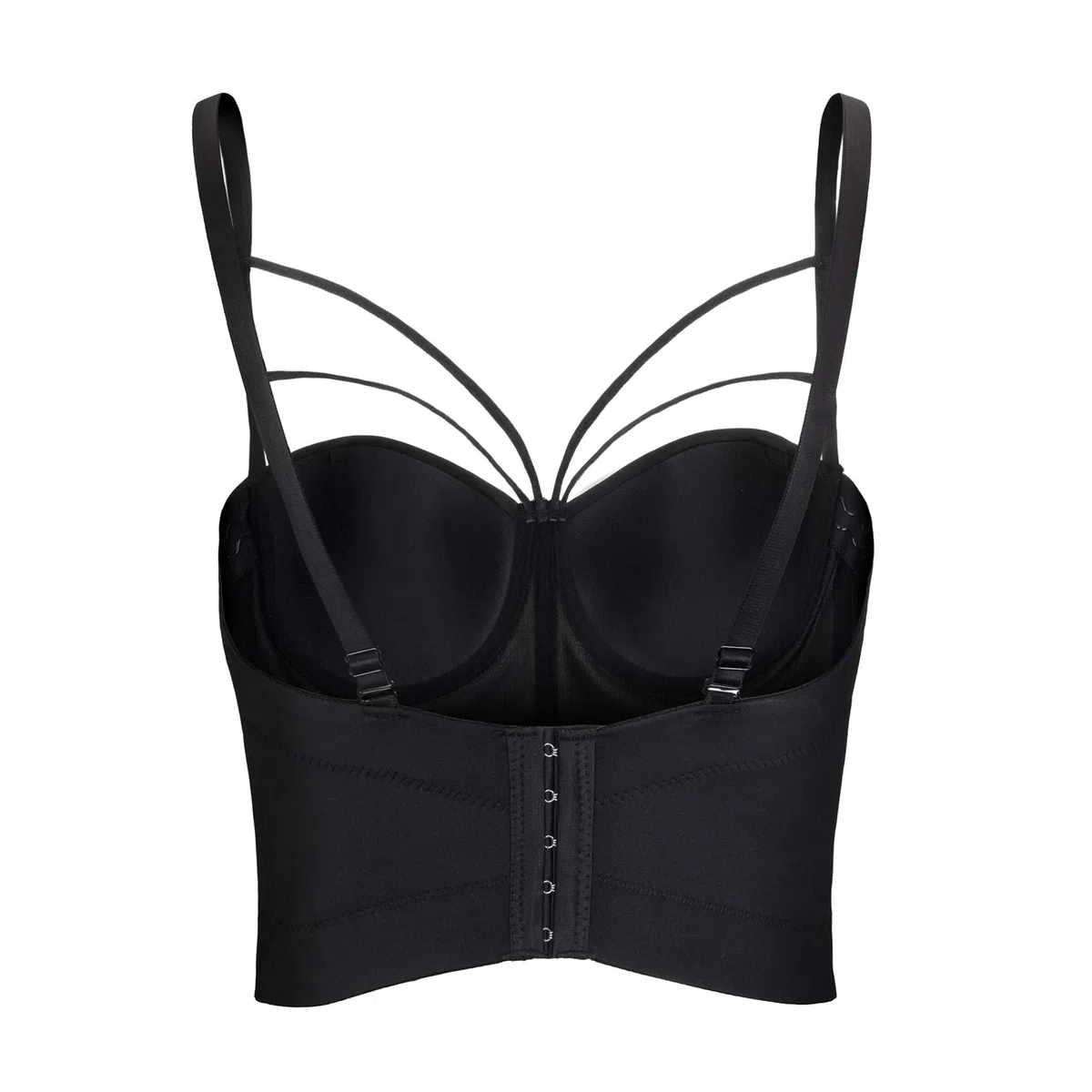 Mujer Corsé Bustier de Overbust Cierre con Cordones Sujetador de Encaje Bra Pechugón Crop top