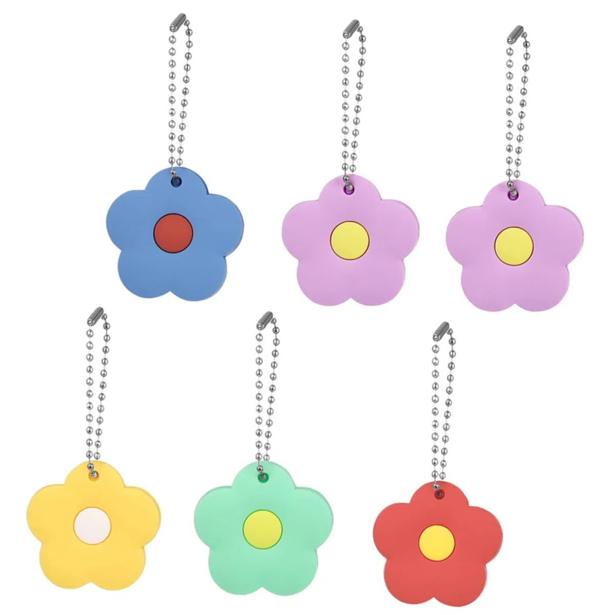 VANZACK Fundas Protectoras de Silicona Forma de Flor 6 Piezas Varios estilos Funda Resistente y Decorativa para Organizar y Proteger Llaves Varios estilos para Llaves de Casa