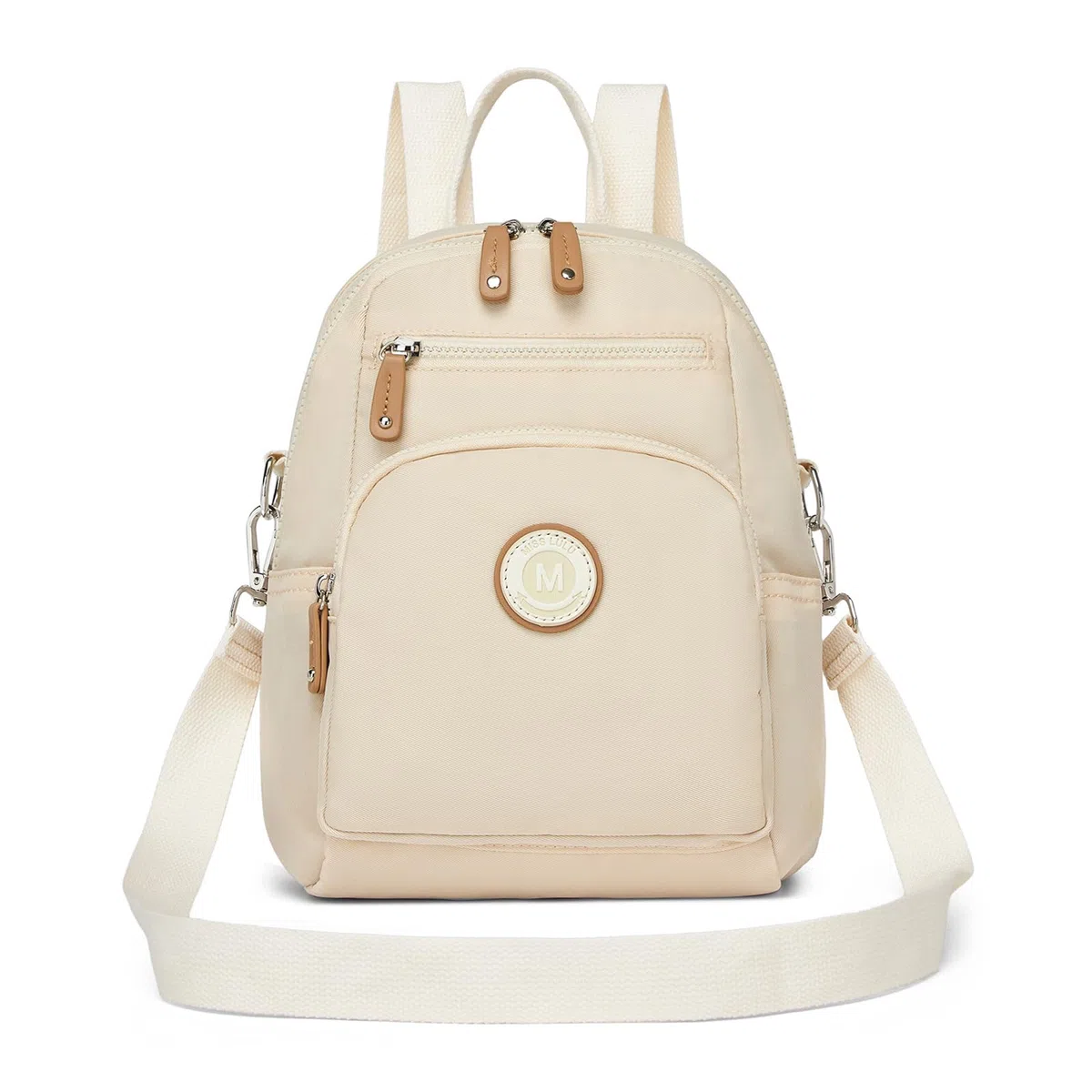 Miss Lulu Mochila para mujer Mini mochila urbana viaje Mochila impermeable Casual Mochila Bolso bandolera Multiusos Bolso bandolera para el trabajo, los estudios Beige