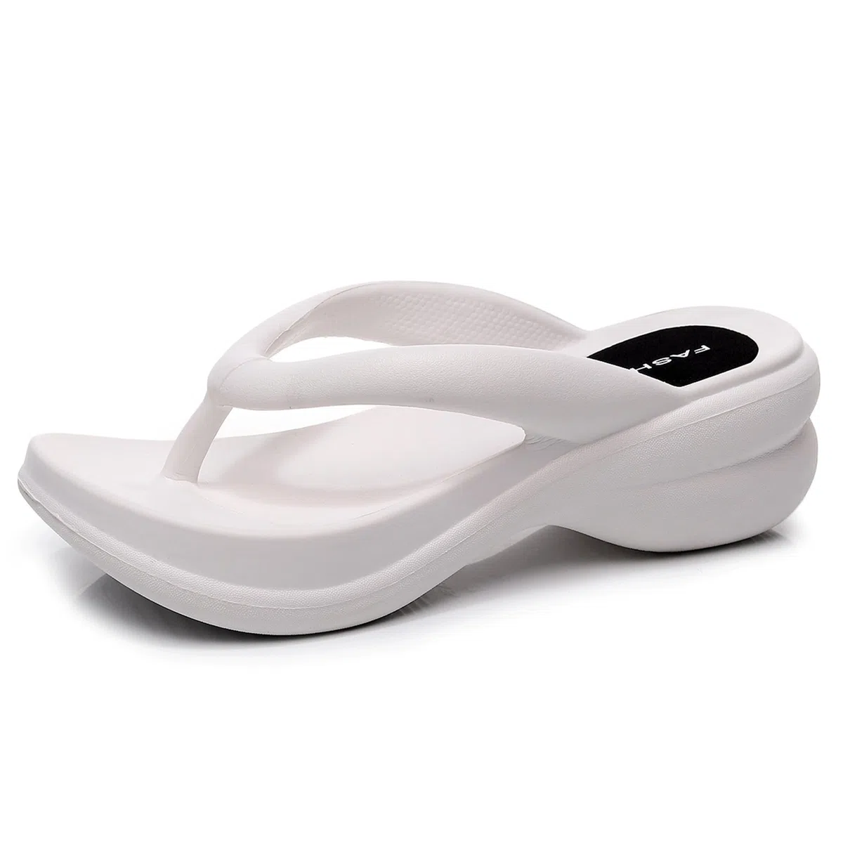 New front Chanclas de Fondo Grueso para Damas Nuevas de Verano Tacón de Cuña Arrastra Usar Sandalias de Playa con Punta de Clip Caseras Cómodas