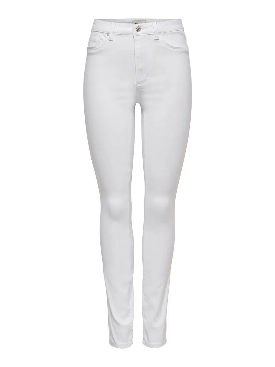 ONLY NOS Onlroyal Hw Sk Jeans White Noos, Vaqueros skinny Mujer, Blanco (White White), 40 /L30 (Talla del fabricante: Large)