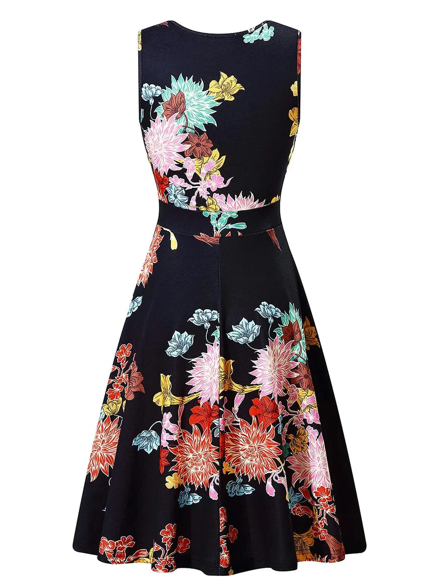 LIAMERHE Vestido Otoño Invierno Mujer Casual Verano Raya Vertical Vestidos Cuello en V Elegante Vestido Largo hasta la Rodilla