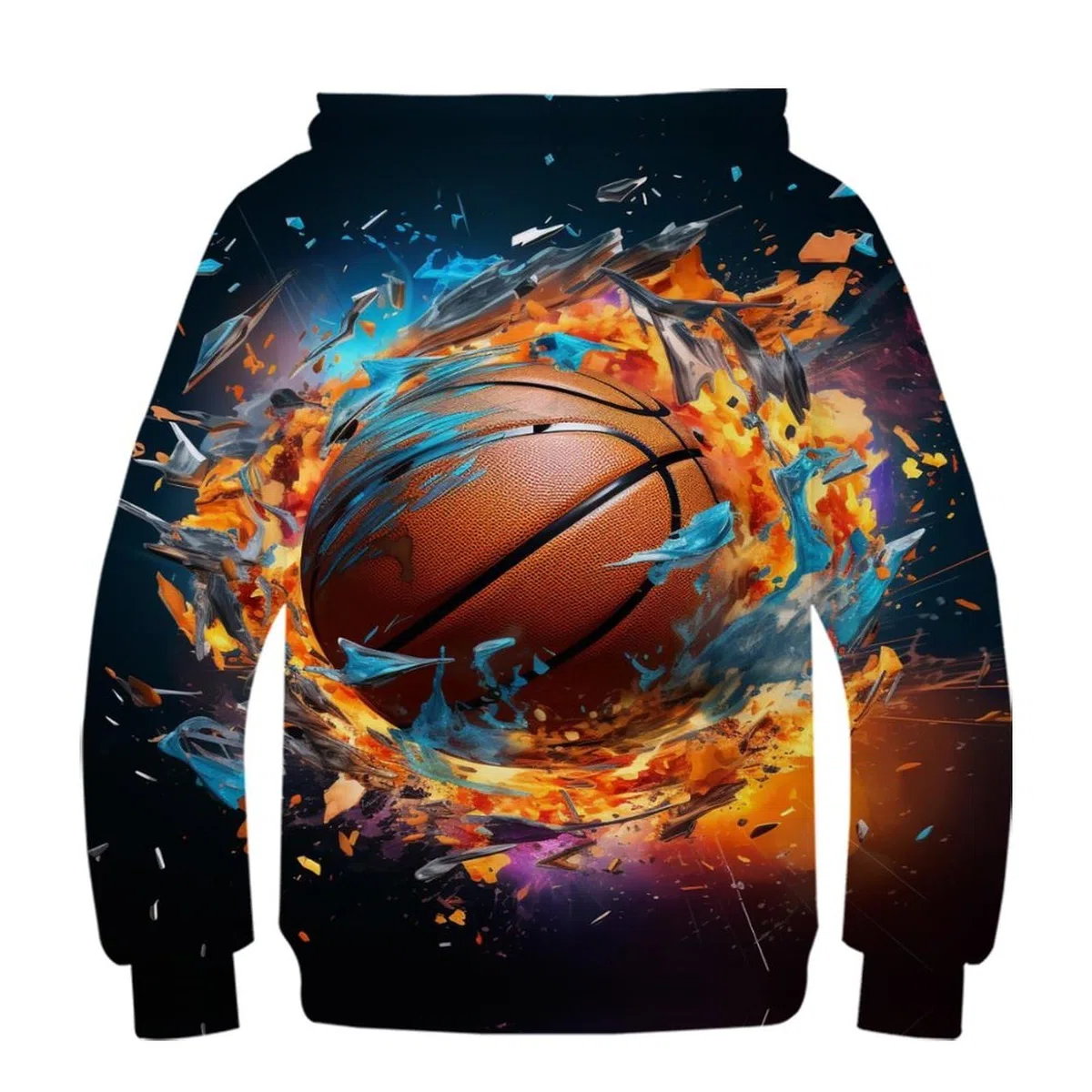 Baloncesto Sudaderas con Capucha para Niño Y Niña 3D Hoodie Impresión Sueltos Jerséis Sudadera Ligera Sudadera con Cordón Y Bolsillos 6-15 Años