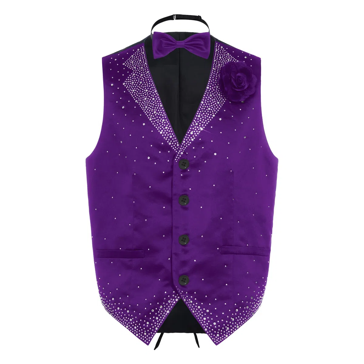 Chaleco Traje Hombre con Lentejuelas para La Actuación La Fiesta Boda Escote En V Sin Mangas Blazer Club