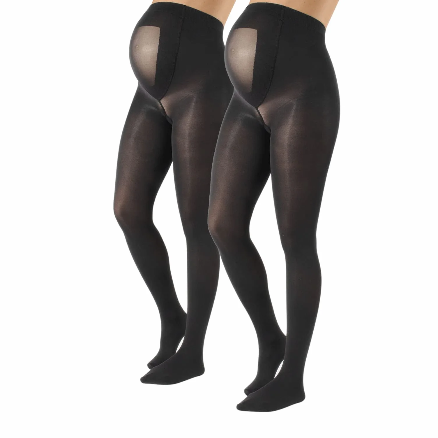 CALZITALY 2 Pares Medias Premama Opacas | Panty Para Futura Mama | 40 Den | Negro, Azul Marino | S, M, L, XL | Calcetería Italiana | (M, Negro)