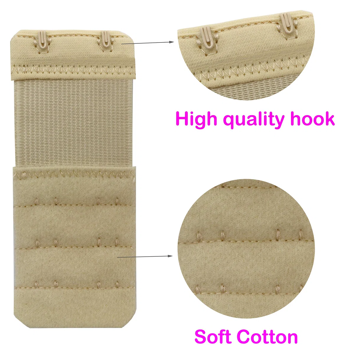 Extensor de sujetador para mujer con 2 ganchos, elástico, suave, cómodo, extensiones de correa para sujetador, paquete de 6 unidades - Multi -