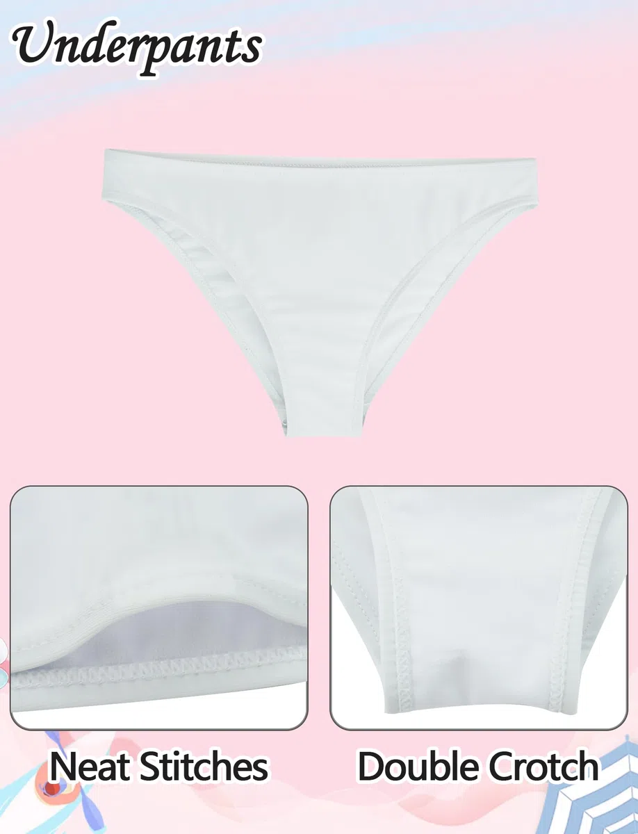 AIEOE Set 3 PCS Bañador con Falda Niñas Bikini con Motivo Floral Traje de Baño Verano para 8-14 Años