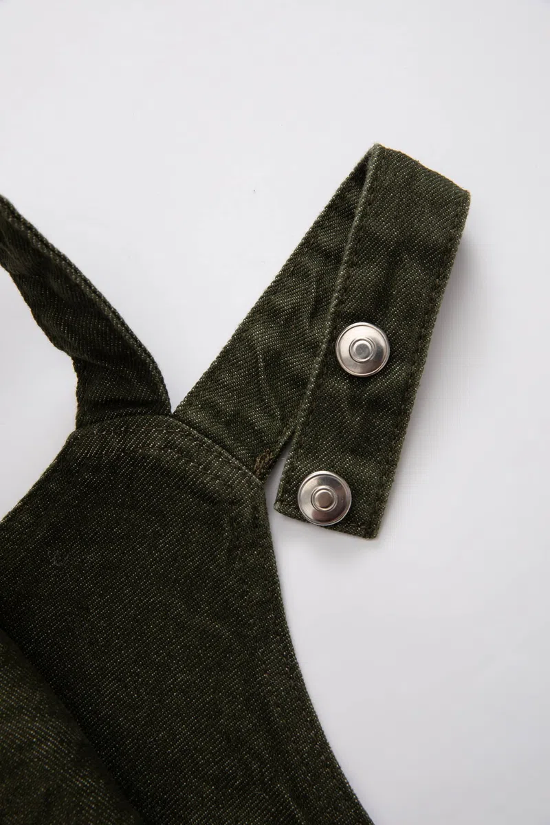 DeFacto Monos vaqueros para bebés niños: elegantes petos vaqueros para bebés niños, monos modernos para bebés, manga larga, verde, talla bebé