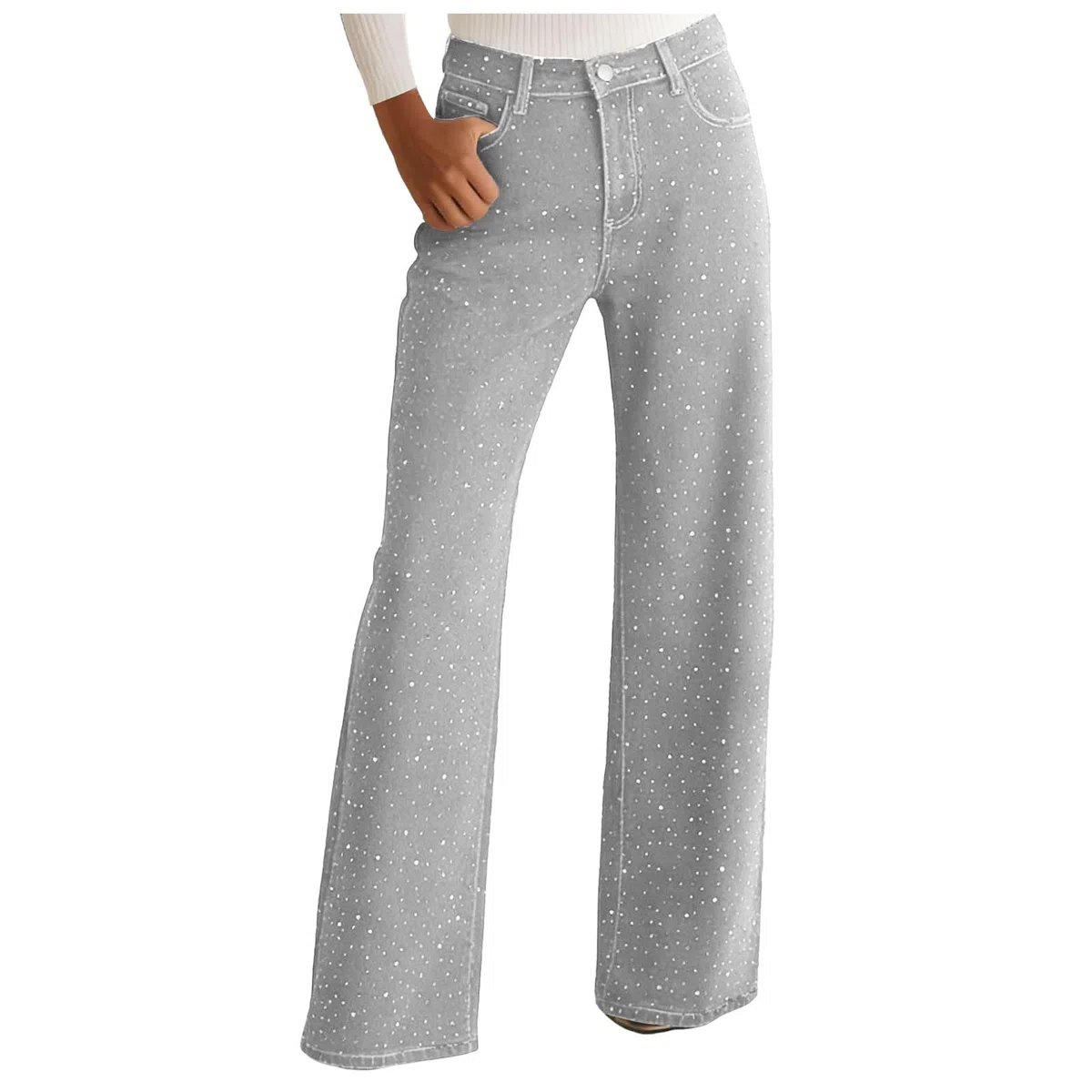 Vaqueros Mujer Anchos Ajustados Rasgados para Mujer Pantalones Vaqueros Holgados para Cintura Elástica Pantalones De Mezclilla Ligeros Uso Casual Y Diario