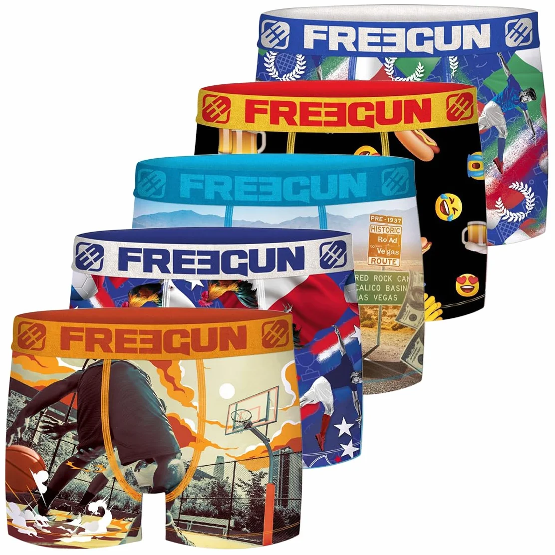 FREEGUN Pack Surprise, Calzoncillo Chico Modèle Aléatoire, Ropa Interior Niño, Durable, Running (Paquete de 5)