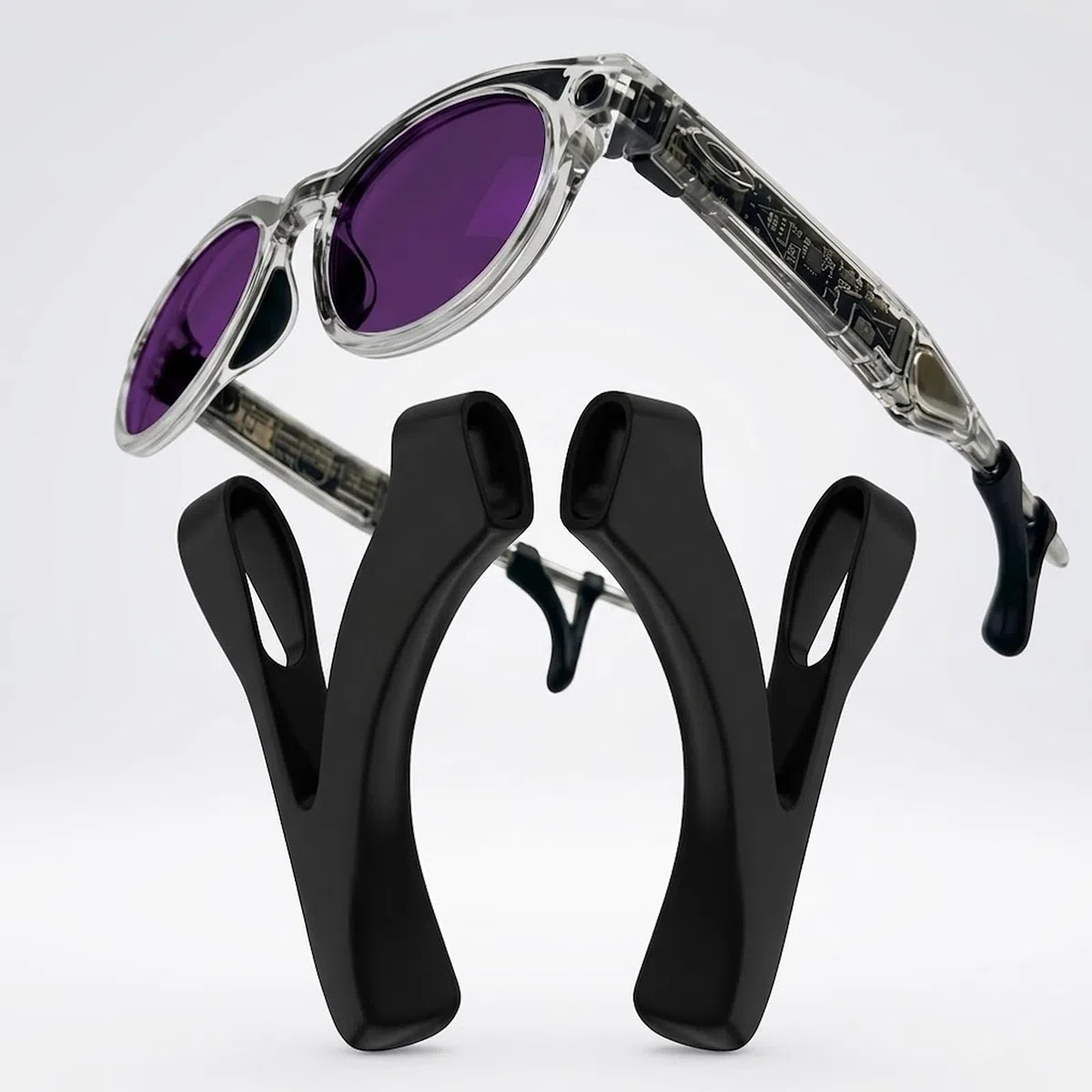 Agarre ajustable para gafas compatible con Oakley Meta HSTN/Vanguard, Ray-Ban Meta Gen 1/Gen 2/Wayfarer/Skyler/Headliner, retenedores de silicona antideslizantes, suaves y cómodos