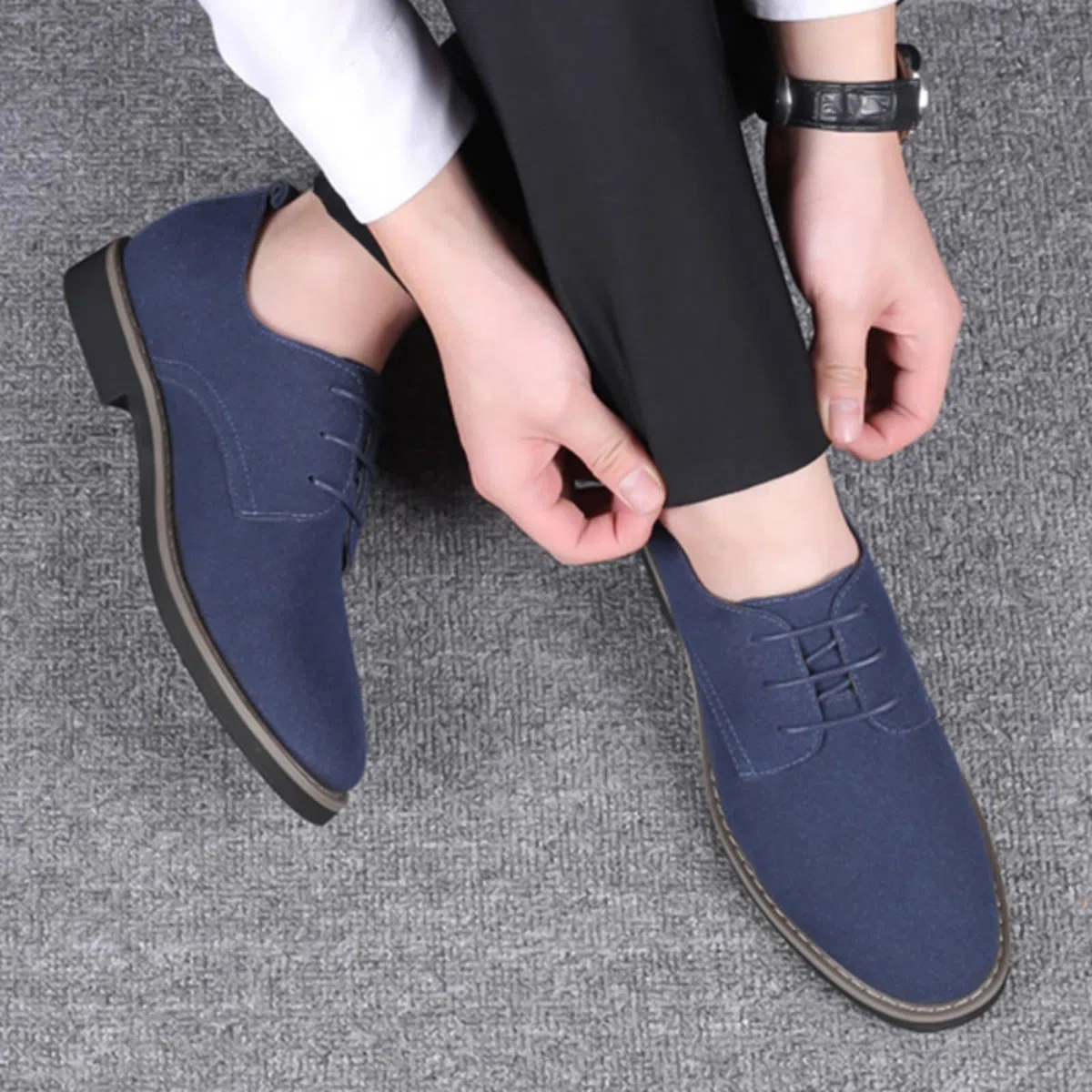 Hixingo Zapatos de Vestir Hombre Sin Cordones, 39-48 EU Zapatos de Cuero Modernos Zapatillas Vestir Hombre Verano Antideslizante Suela de Goma para Negocios, Bodas