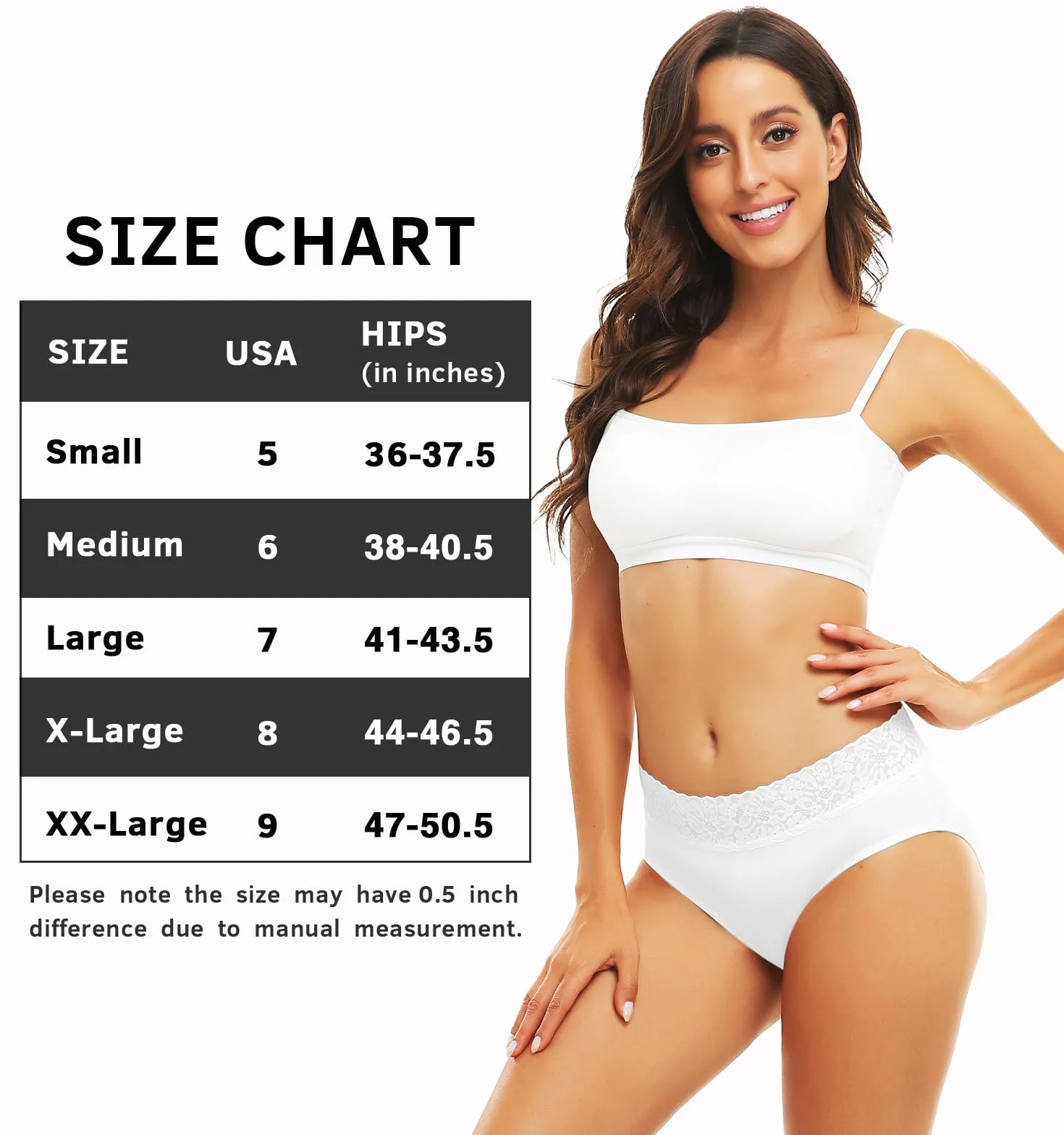 Wealurre Bragas Mujer Algodon y Encaje Braguitas Cintura Media Suaves y Cómodas Ropa Interior Pack de 5