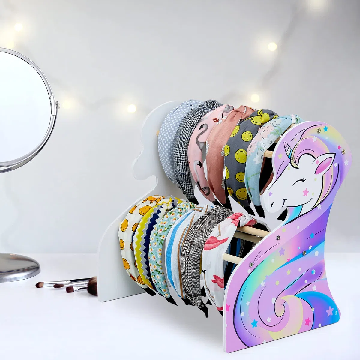 Basumee Escaparate Double Layer para Diadema - Soporte y Organizador de Aro para el Pelo para Niñas