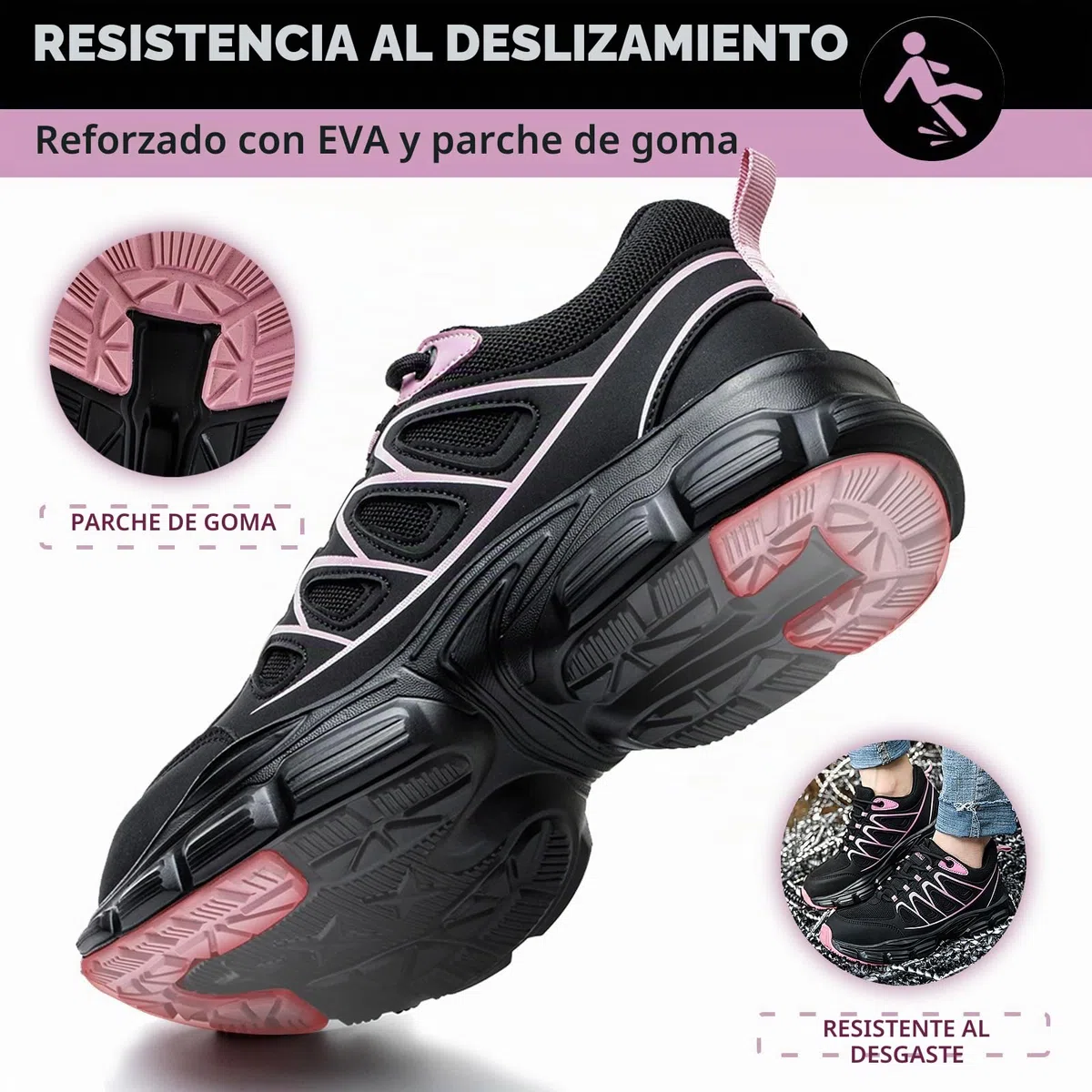 Zapatos de Seguridad para Mujer Ligeros Zapatillas Trabajo con Punta de Acero Transpirables Calzado de Seguridad Antideslizantes Comodo Zapatos de Trabajo
