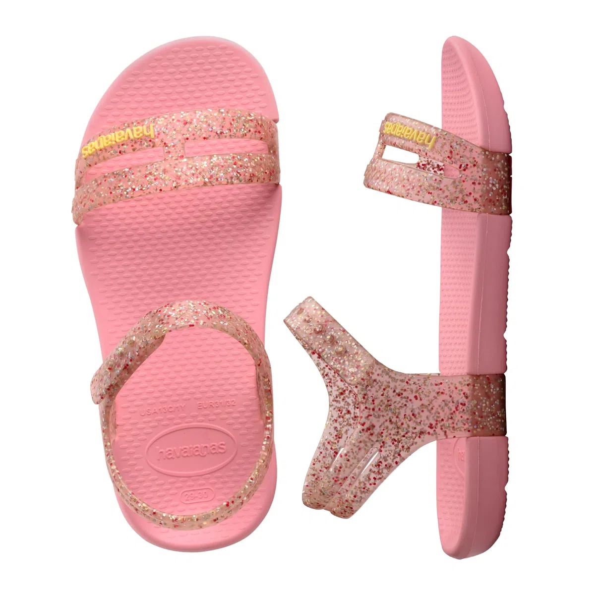 Havaianas - Kids Play Mall Glitter, Sandalias Infantiles con Purpurina, Ergonómicas y Brillantes, Suela Antideslizante y Sujeción Segura, Niñas