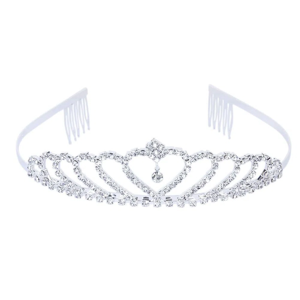 OSALADI Princesa Royal Novia Cristal Tiaras Joyería Rhinestone Diadema Novia Princesa Para Mujeres Cumpleaños Plata