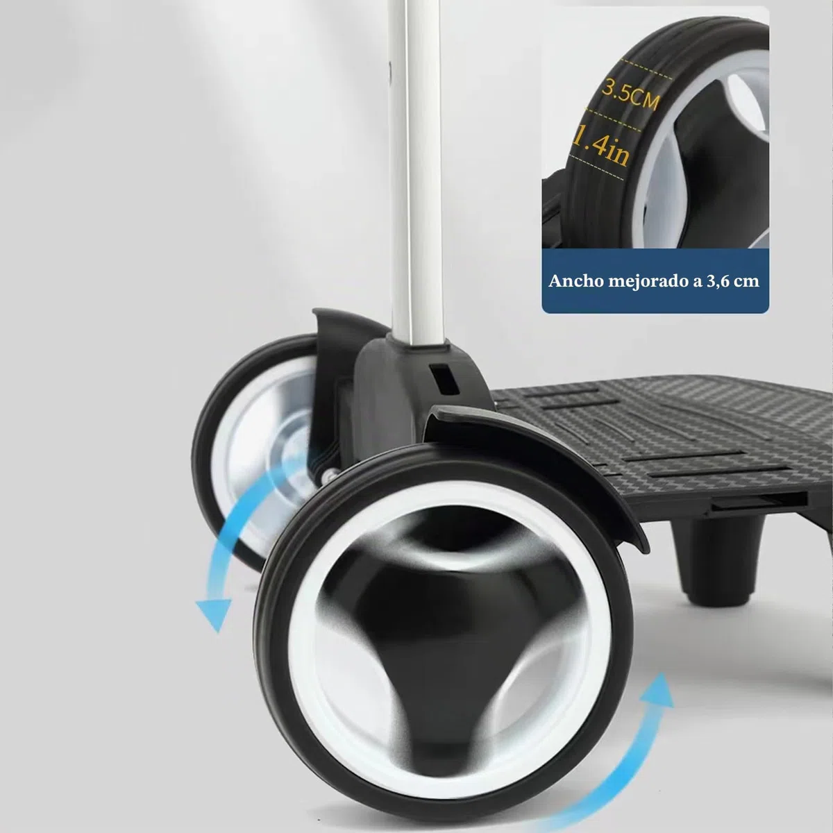 Respaldo de carro plegable de aleación de aluminio con ruedas silenciosas y correa para equipaje para mochilas y carritos