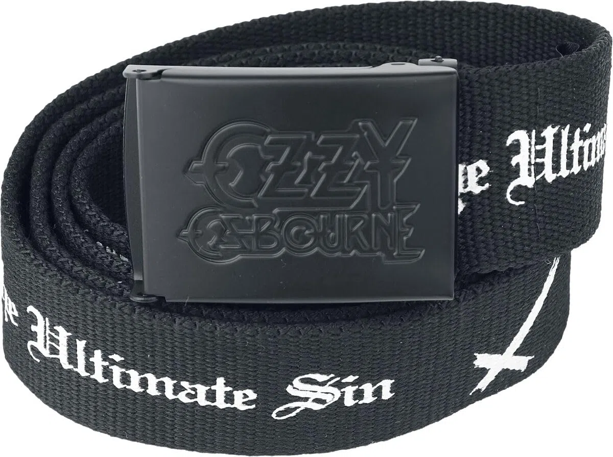 Ozzy Osbourne Logo Unisex Cinturón Negro 100% poliéster