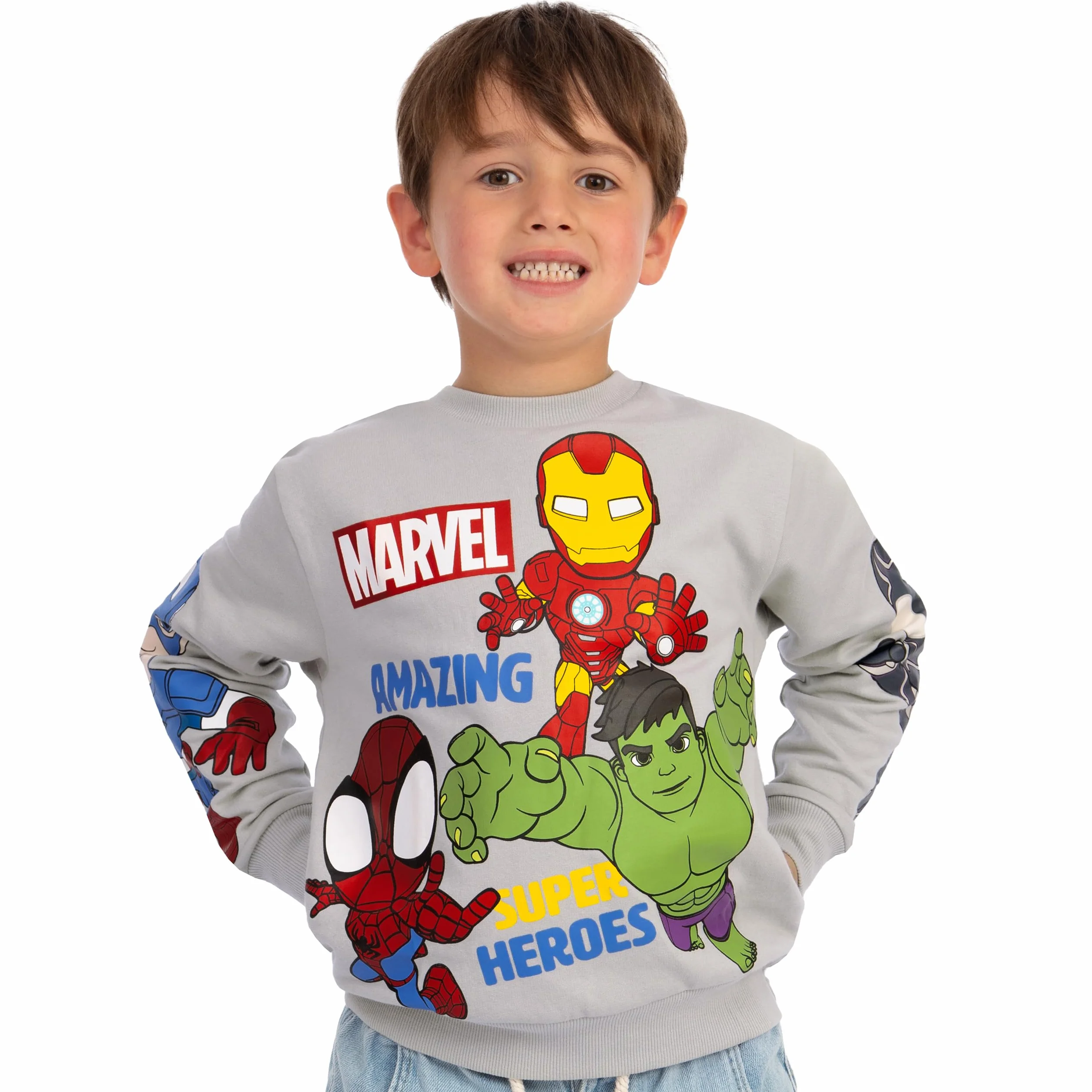 Marvel Spidey y Sus sorprendentes Amigos Sudadera para niño, Ropa de superhéroes, Jersey Infantil de Spidey