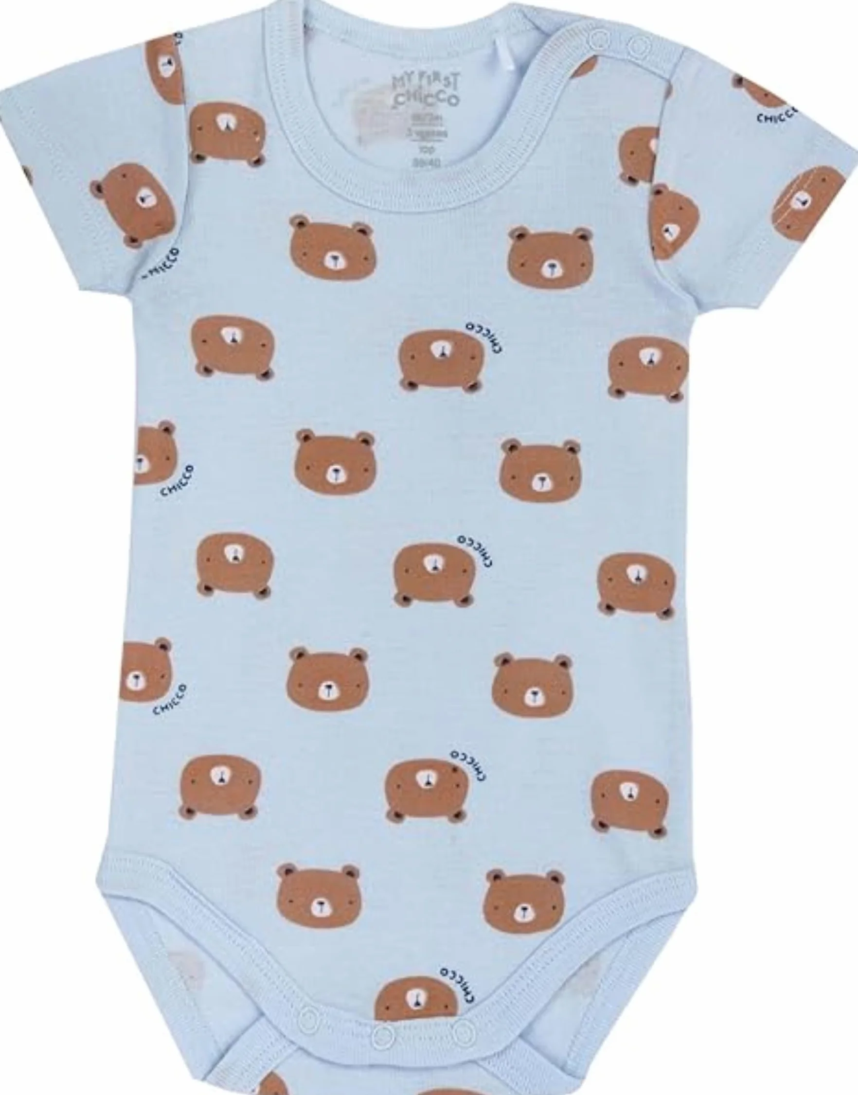 Chicco, Body Bebé Niño, Set de 5 Body con Mangas Cortas en 100% Algodón, Ropa Niño 0-24 Meses, Designed in Italy