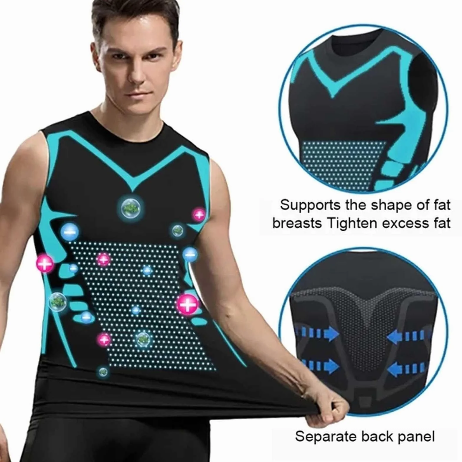 Camiseta Sin Mangas de Compresión para Hombre, Chaleco de Entrenamiento para Gym y Cross Training, Tejido Elástico Que Estiliza la Figura, Secado Rápido y Transpirable 3PC
