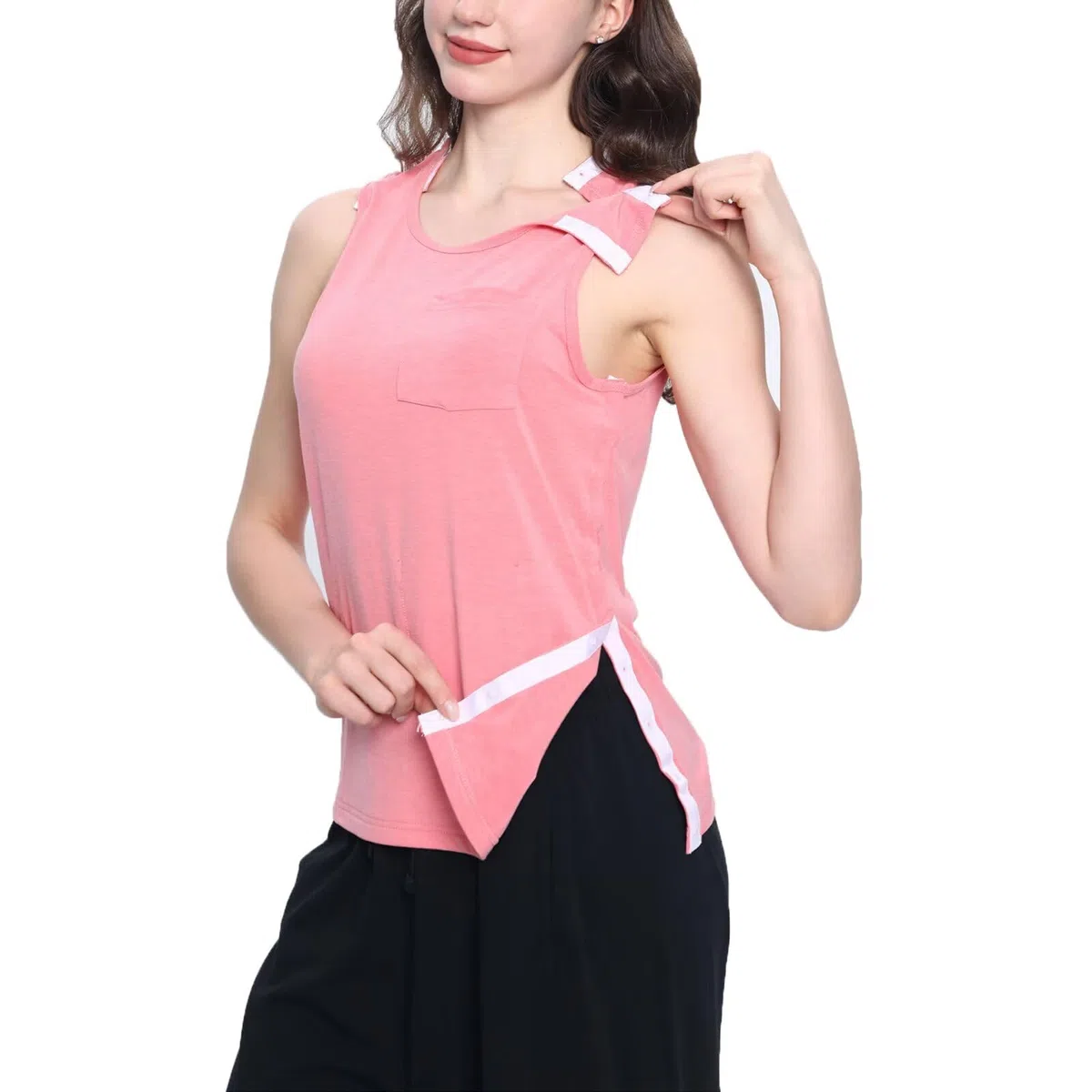 Landofgenie Camiseta Médica para Mujer con Botones – Ropa Postoperatoria para Hombro/Quimioterapia – Camiseta de Apertura Rápida
