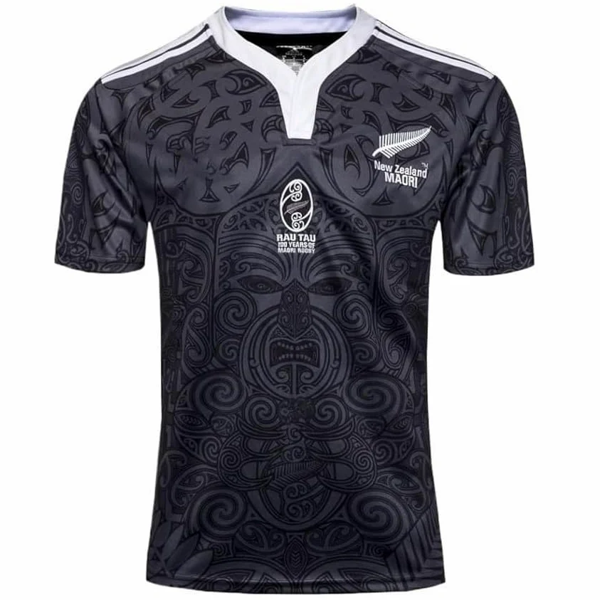 Camiseta de Rugby, Camiseta de Rugby maorí de Nueva Zelanda del 100 Aniversario, Camiseta de fútbol(XXL)