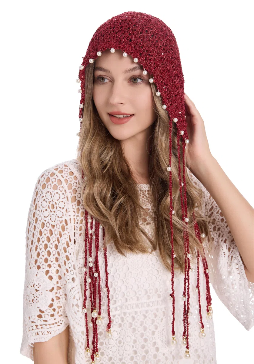 ZLYC Gorro de algodón para mujer con borla hecho a mano