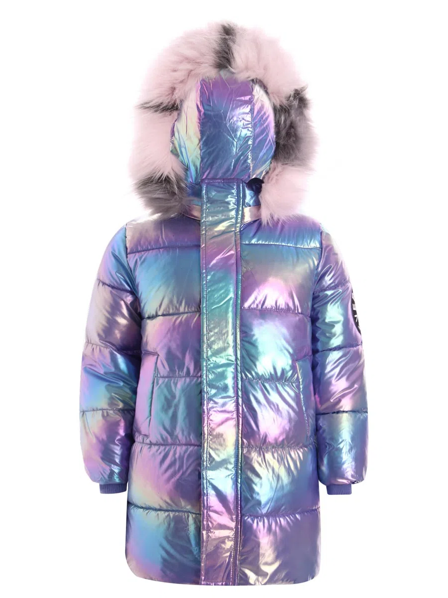 TiaoBug Chaqueta Metálica Brillante De Invierno Para Niñas Abrigo De Plumas Con Cremallera Y Capucha Chaqueta Acolchada Casual