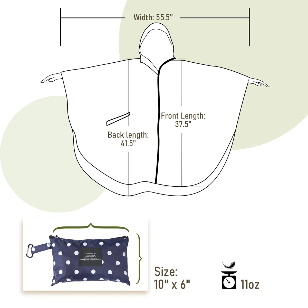 SaphiRose Yy-k29 Poncho de lluvia Mujer (Pack de 1)