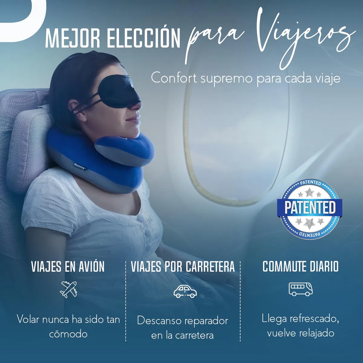 BCOZZY La Almohada Para el Cuello Para Viajes Brinda Doble Soporte Para La Cabeza, el Cuello y La Barbilla En Cualquier Oosición Para Dormir En Vuelos, Suave, Cómoda, Tamaño Large, Carbon