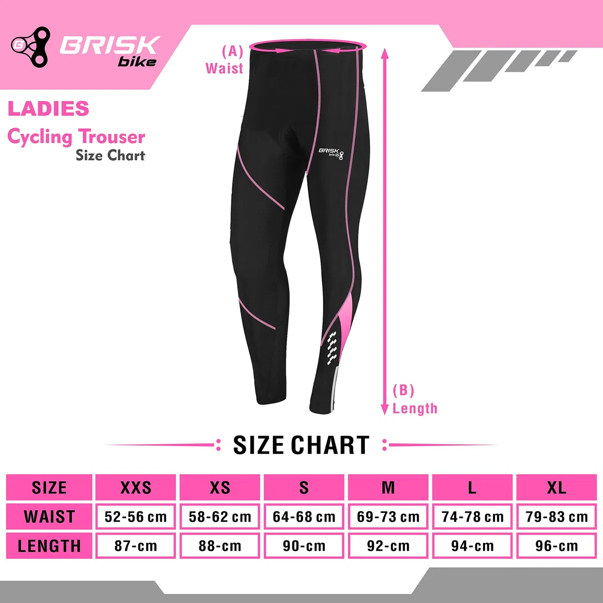 Brisk Bike Pantalon Largo Ciclismo Mujer con Cremalleras Reflectantes Leggings Ciclismo Elástico Coolmax Acolchado Mallas Ciclista - Mujer Mallas térmicas
