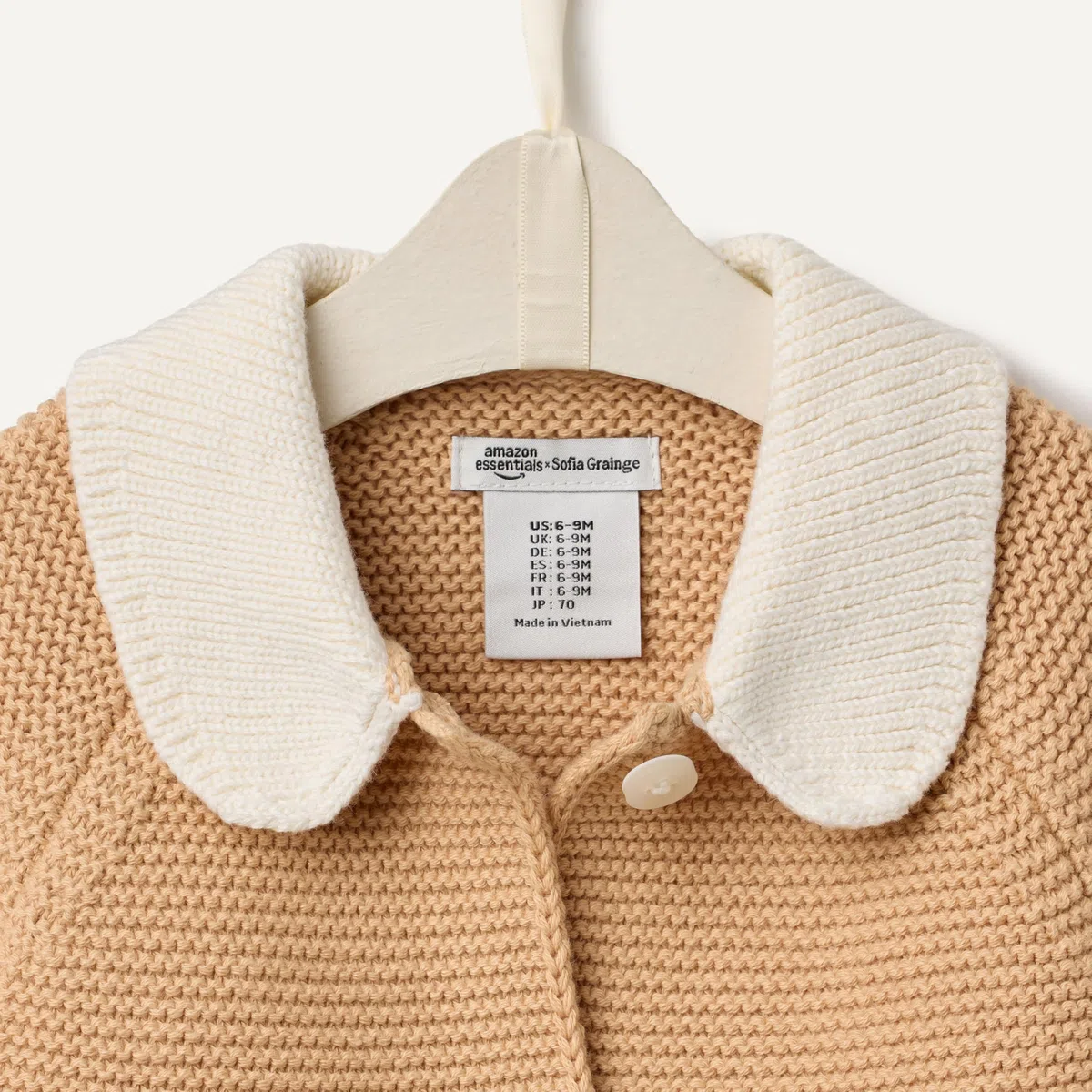 Amazon Essentials x Sofia Grainge Chaqueta de Punto con Cuello Peter Pan Unisex Bebé y Niños Pequeños