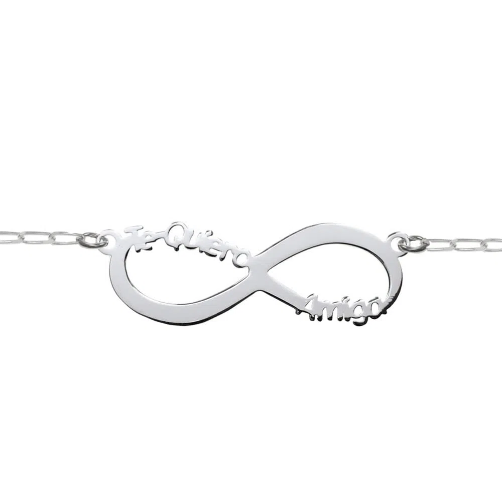Collar Infinito Te Quiero Amiga Plata de Ley - Regalo para la mejor amiga